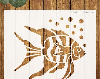 FISH STENCIL, Size: 5", Beach Stencil, Maritime Stencil, Animal Stencil, Sea Animal Template, Painting Stencil, Marine Stencil, Canvas, Art