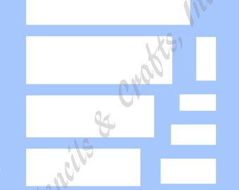 RECTANGLE STENCIL, Assorted Sizes, Rectangle Template, Pattern