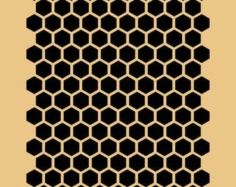 1/2" HONEYCOMB BEEHIVE STENCIL, Hexagon Pattern, Shapes Template