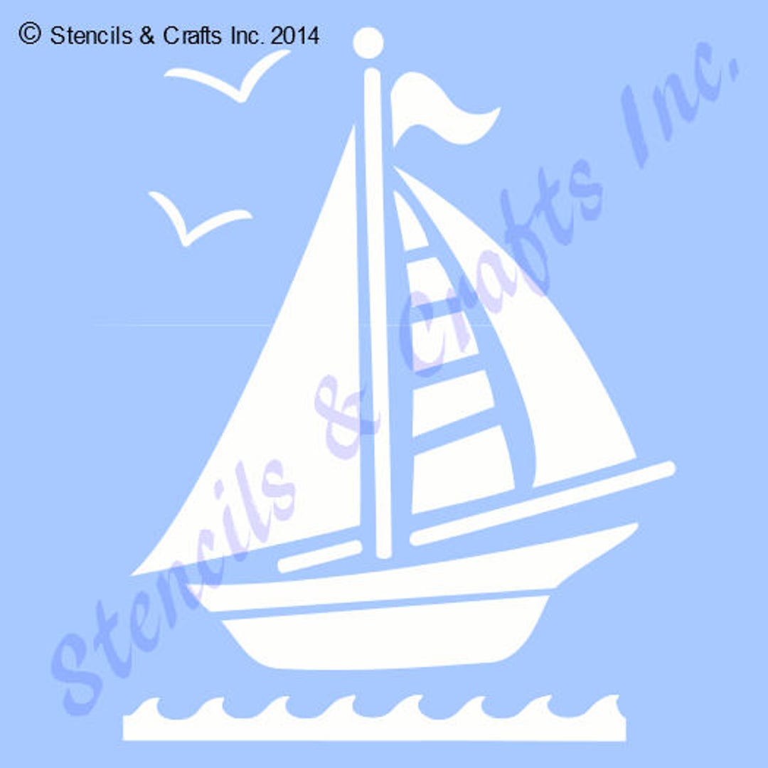 SAILBOAT STENCIL, Boat Stencil, Marine Stencil, Coastal Beach Template ...