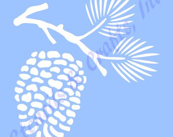 PINECONE STENCIL, Christmas Stencil, Pinecone Template, Pattern, Reusable Stencil, Painting Stencil, Craft, DIY, Christmas Template, Paint