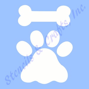 PAW PRINT STENCIL, Animal Paw Prints Template, Bone Pattern, Painting Stencil, Craft, Scrapbook, Paint, Color, Canvas, Pet Stencil,