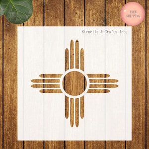 ZIA SUN STENCIL, Multiple Sizes, Western Stencil, Sun Pattern, Southwestern Stencil, Craft Scrapbook, Canvas, Painting Stencil, Art