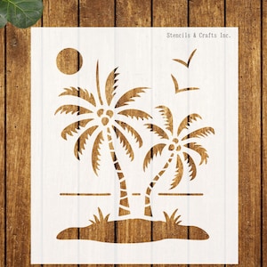 PALM TROPICAL STENCIL, Big Stencil, Beach Stencil, Palm Tree Stencil, Island Template, Reusable stencil, Painting Stencil, Pattern, Maritime
