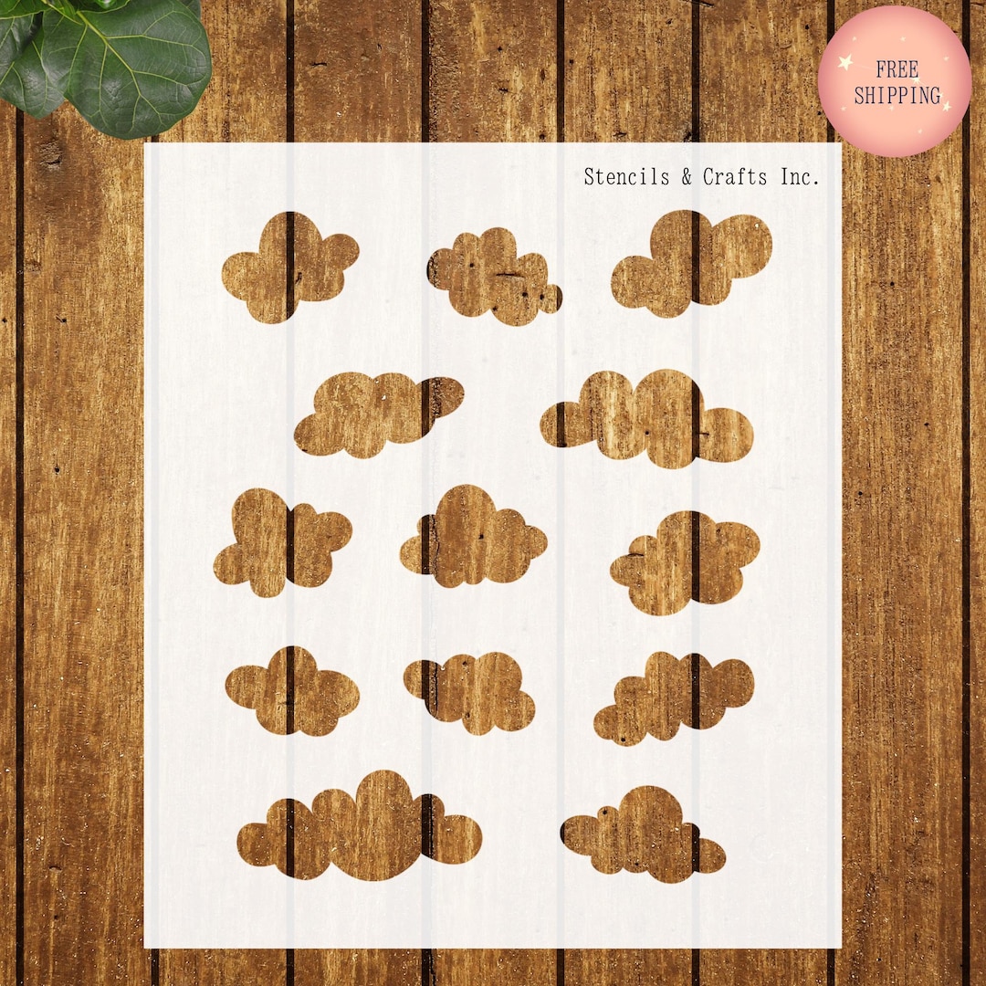 CLOUDS STENCIL, Many Sizes, Clouds Template, DIY, Reusable Stencil ...