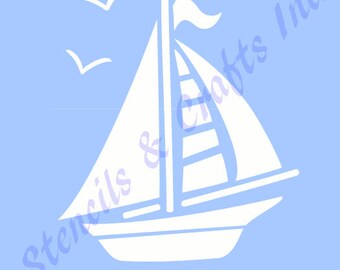 3" SAILBOAT STENCIL, Boat Pattern, Ocean Template, Nautical Stencil