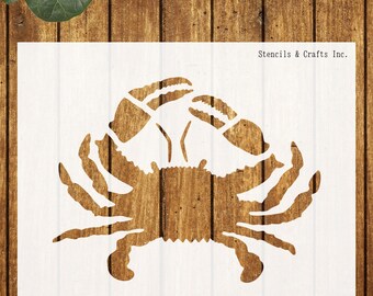 7.25" CRAB STENCIL, Beach Stencil, Sea Animal Pattern, Crab Template, Paint, Canvas, Art, Outline, Ocean Template, Coastal, Painting Stencil
