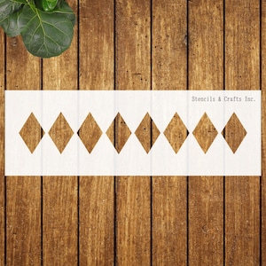 2&quot; DIAMOND BORDER STENCIL, Diamonds Stencil, Geometric Stencil, Shape Template, Reusable Stencil, Painting Stencil, Scrapbook, Craft, Canvas