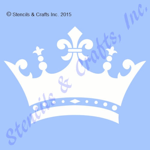 10.5" CROWN STENCIL, Crown Princess, Crown Prince, Reusable Stencil, DIY, Royalty Pattern, Craft Stencil, Painting Stencil, Canvas, Art