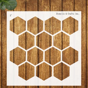 3&quot;-3.5&quot; HONEYCOMB STENCIL, Big Stencil, Geometric Wall Stencil, Hexagon Stencil, DIY, Scrapbook, Reusable Stencil, Painting Stencil, Canvas