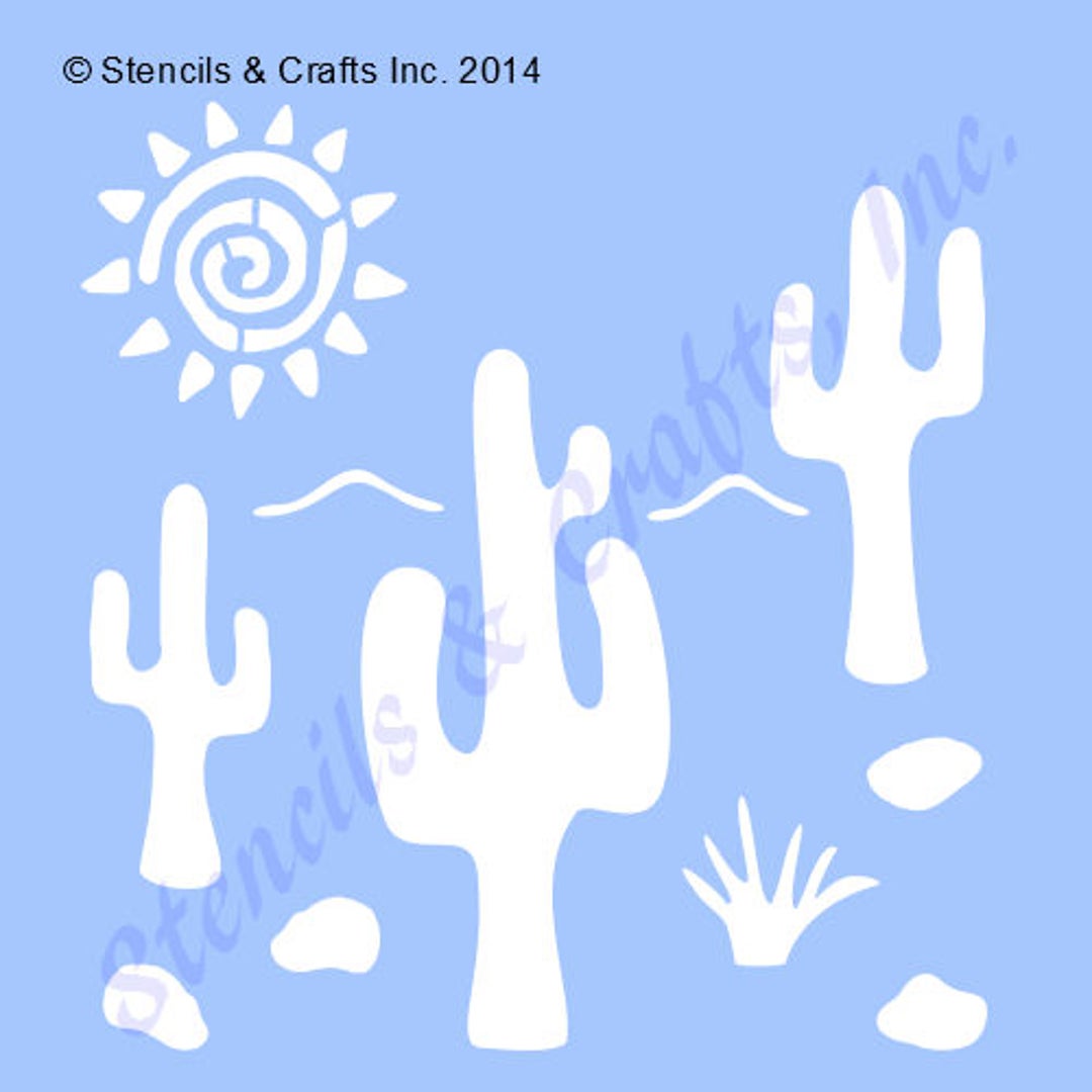 3 CACTUS SAGUARO STENCIL Desert Stencil Cactus Pattern - Etsy