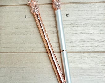 PINEAPPLE PEN, Metal Ballpoint Pen, Journal Pens, Agenda Pens, Notebook Pens, Polka Dot Pen, Gift Pens, Black Ink Pens, Decorative Pens