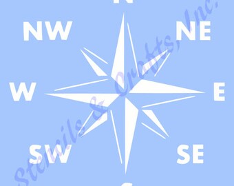 COMPASS STENCIL, Nautical Template, Beach Stencil