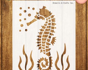 SEAHORSE STENCIL, Sizes From: 3"-5", Maritime Stencil, Ocean Template, Beach Stencil, Seahorse Template, DIY Craft