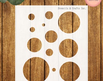 CIRCLES STENCIL, Multiple Sizes, Small Stencil, Polka Dots Stencil, Geometric Stencil, Reusable Stencil, DIY Craft