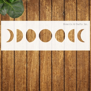 Moon Phases Border Stencil, Celestial Stencil, Painting Stencil, Template, Reusable Stencil, DIY, Craft, Pattern, Scrapbook, Canvas, Art