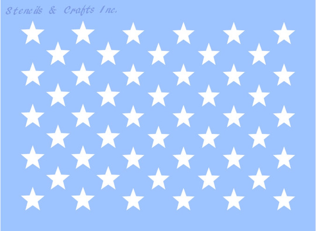 50 STARS STENCIL, 0.55" Star Stencil, Star Pattern 7" X 5", Patriotic ...