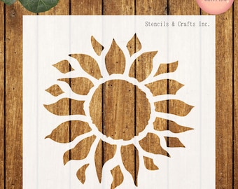 SUNFLOWER STENCIL, Mini Stencil, Many Sizes, Reusable Stencil, Flower Stencil, Craft, Painting Stencil, Petals, Color, Garden Stencil, DIY