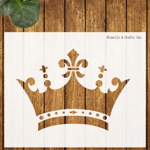 CROWN STENCIL, Crown Princess, Crown Prince, Reusable Stencil, Royal Stencil, Craft Stencil, Painting Stencil, Canvas, Paint, 7.25&quot; Tall