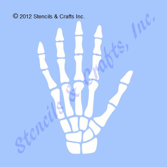 skeleton hand stencil bone