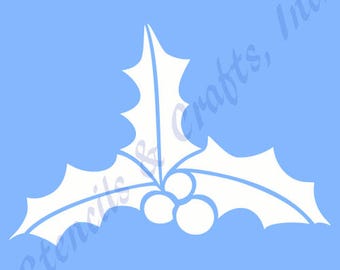 5 1/2" HOLLY BERRY STENCIL Christmas template templates pattern background craft paint transparent blue stencils art scrapbook berries new