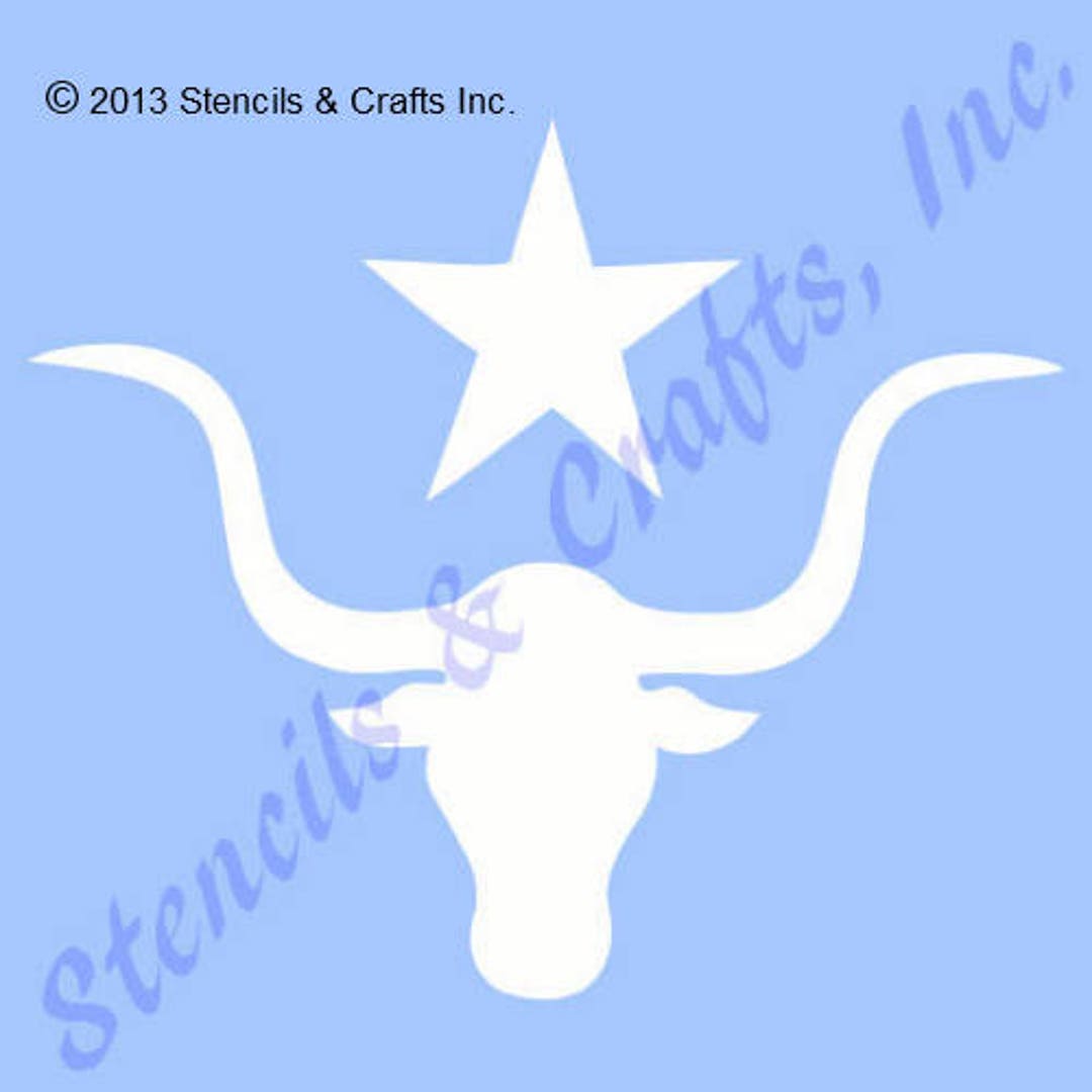 4 LONGHORN STENCIL, Southwestern Template. Western Stencil Etsy