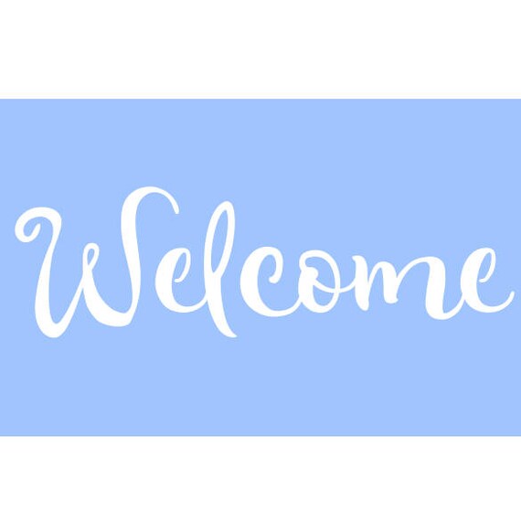 WELCOME STENCIL STENCILS word art background pattern paint | Etsy