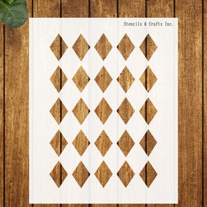 DIAMONDS STENCIL, Diamond Pattern, Argyle Stencil, Reversible Stencil, Painting Stencil, Reusable Stencil, Diamond Template, DIY, 1.5&quot; Tall