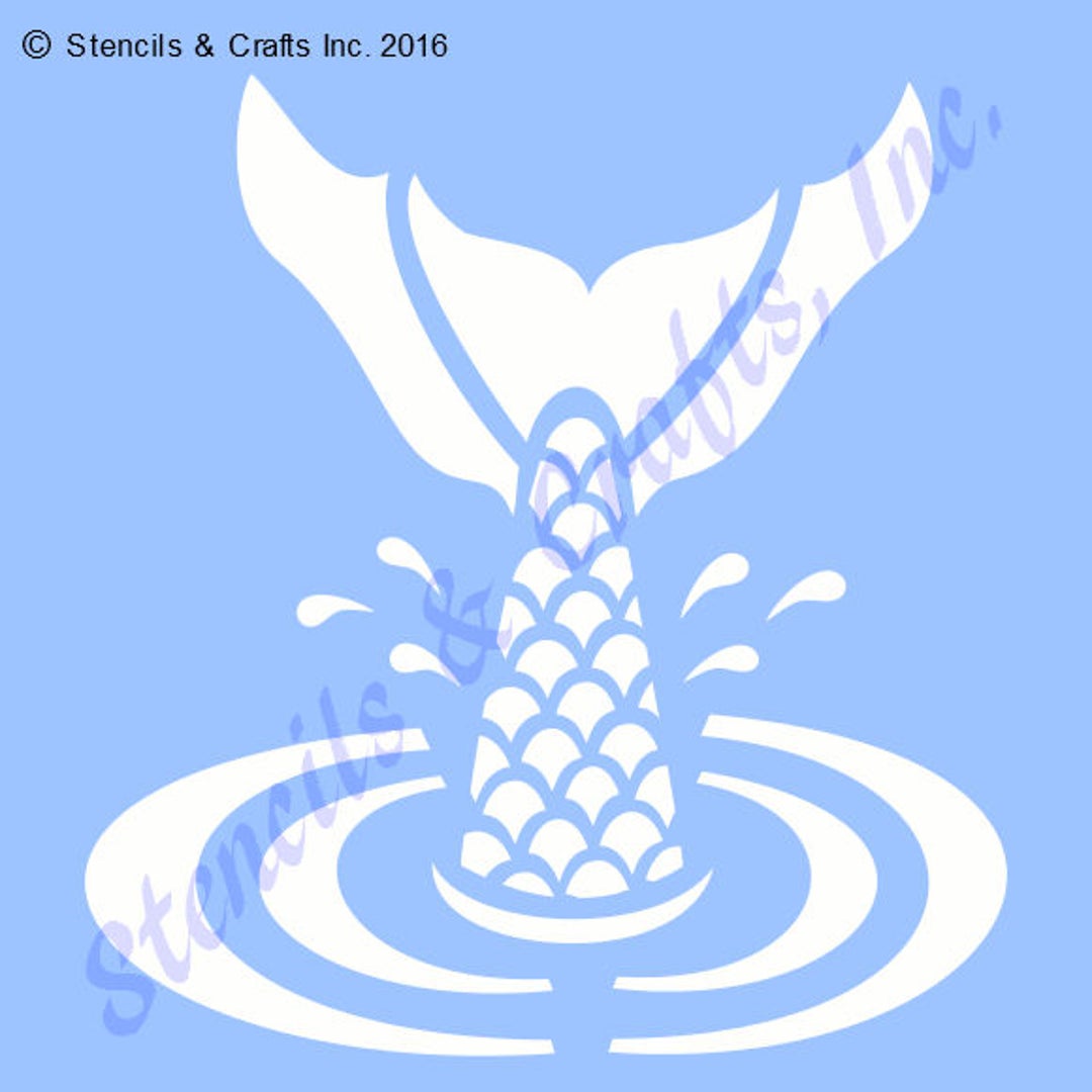 5 1/2 MERMAID FISH TAIL Stencil, Nautical Template, Ocean Pattern - Etsy