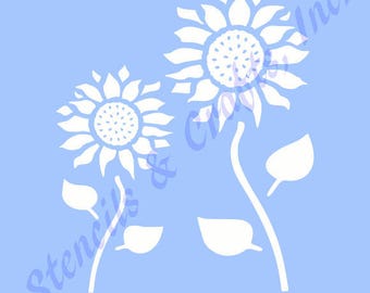 SUNFLOWER STENCIL, Sunflower Template, Painting Stencil, Craft, Flower Stencil, Primitive, Flower Pattern, Garden Template, Sunflowers 4.5"H