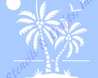 PALM TREES STENCIL, Palm Template, Palm Leaves Stencil, Tropical Pattern