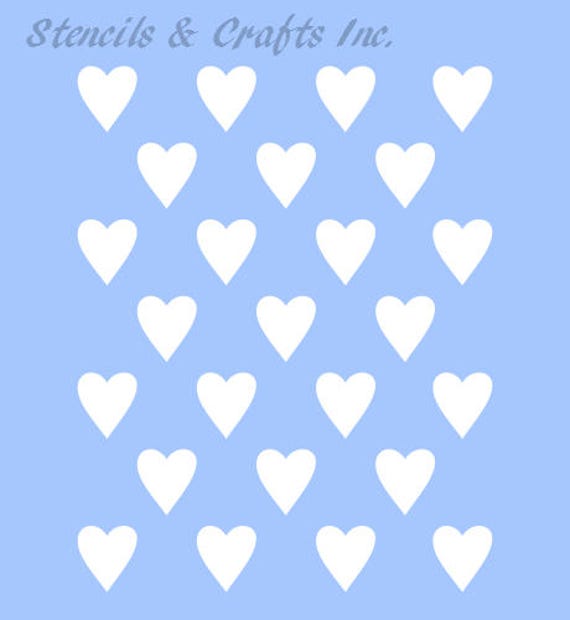 HEARTS STENCIL, Mini Stencil, Painting Stencil, Reusable Stencil