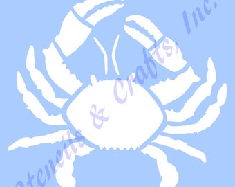 10" CRAB STENCIL, Beach Stencil, Painting Stencil, Crab Template, Craft, Scrapbook, Reusable Stencil, Coastal Stencil, Beach Template, Art