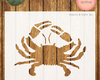 CRAB STENCIL, Multiple Sizes, Sea Animal Pattern, Crab Template, Beach Stencil, Maritime Stencil, Sealife Stencil, Coastal Stencil