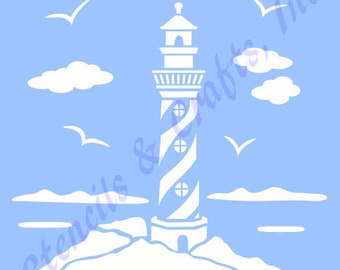 5" LIGHTHOUSE STENCIL, Nautical Template, Beach Pattern