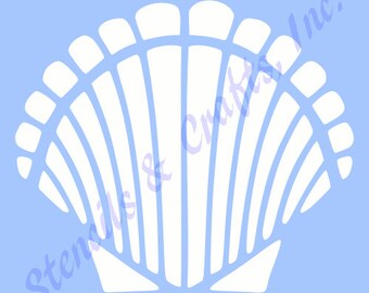 6.5" SEA SHELL STENCIL, Beach Template, Shells Pattern, Beach Stencil, Sand, Ocean, Craft, Scrapbook, Coastal Stencil, Paint, Color, Art