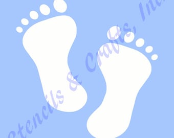 4" FOOTPRINTS STENCIL, Baby Footprints Stencil, Foot Template