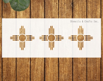 ZIA SUN STENCIL, Western Template, Southwestern Pattern, Sun Template, Western Stencil, Painting Stencil