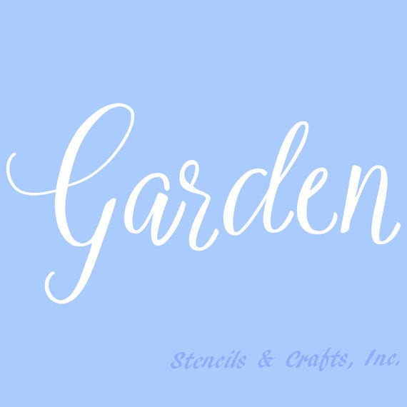 10 1 2 garden stencil stencils word art background etsy