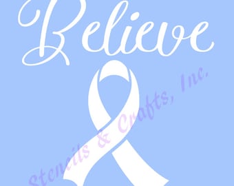 BREAST CANCER STENCIL, Breast Cancer Awareness Template, Ribbon Pattern