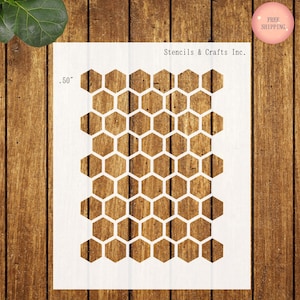 0.50" HONEYCOMB STENCIL, Mini Stencil, Beehive Stencil, Geometric Stencil, Shapes Stencil, Scrapbooking, Craft, DIY, Template, Pattern, Art