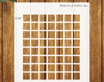 MOSAIC STENCIL, Sizes: 0.50"-0.75, Square Stencil, Painting Stencil, Geometric Stencil, Shapes Template, DIY Crafts
