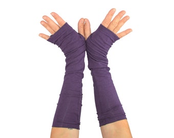 Arm Warmers in Twilight Purple - Dark Grape - Fingerless Gloves - Sleeves