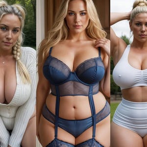 Sensual AI Art - 75 High-Resolution Realistic Images of Beautiful Curvy Mature Blonde Women
