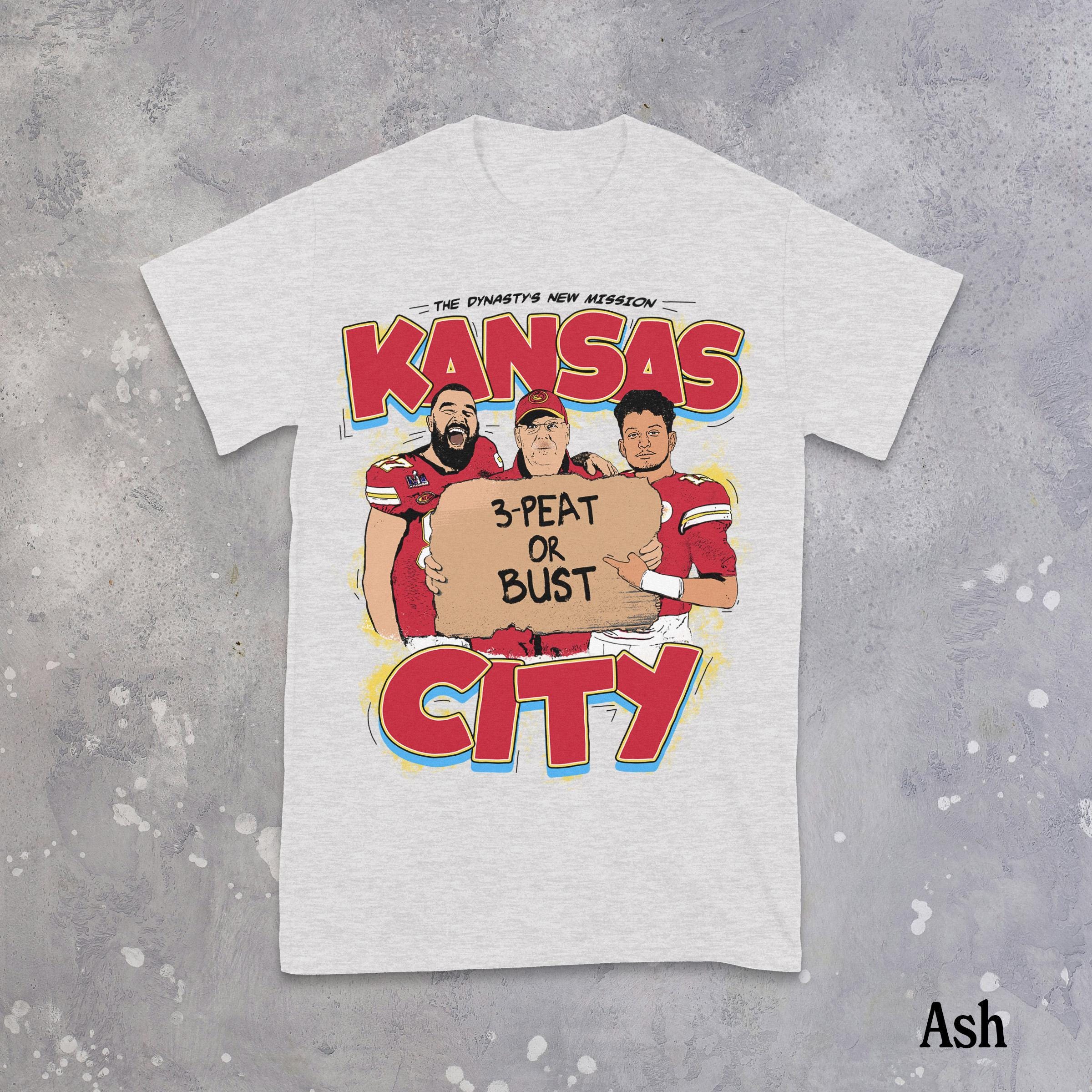 Original Kansas City Chiefs Shirt 3-peat or Bust Tshirt