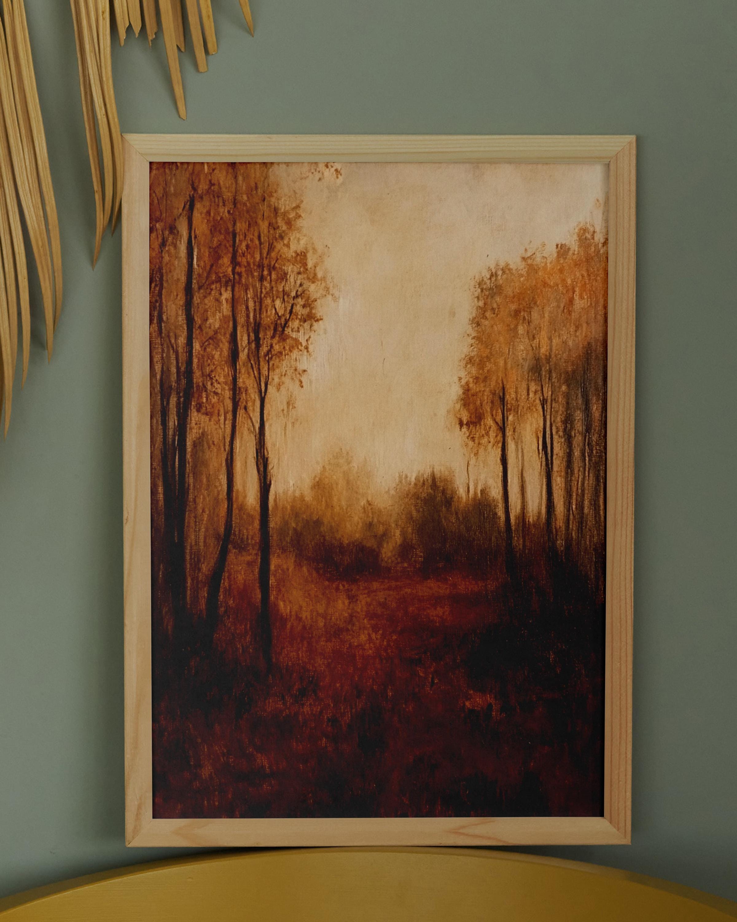 Vintage Autumn Landscape Printable Art Rustic Fall Wall Decor Serene ...