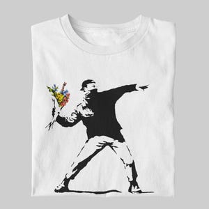 T-shirt le lanceur de fleurs Banksy Meilleur cadeau Street art Débardeur femme Sac Banksy Graffiti Art