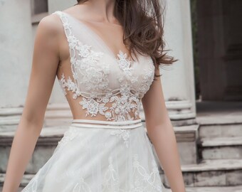 Sexy V-neck wedding dress