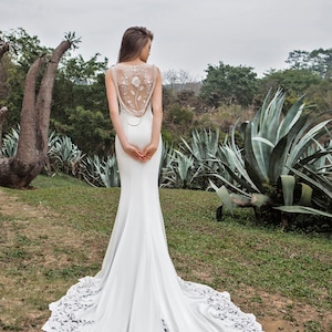 Beaded Mermaid Wedding dress with Lace