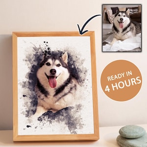 Custom Pet Portrait, Watercolor Pet Portrait, Dog Portrait, Cat Portrait, Pet Memorial Gift, Digital Pet Artwork, Printable Pet Art